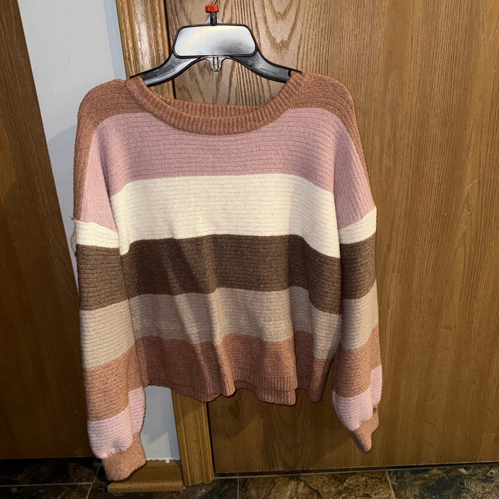 Pink Republic Pink and Brown Crew Neck Sweater